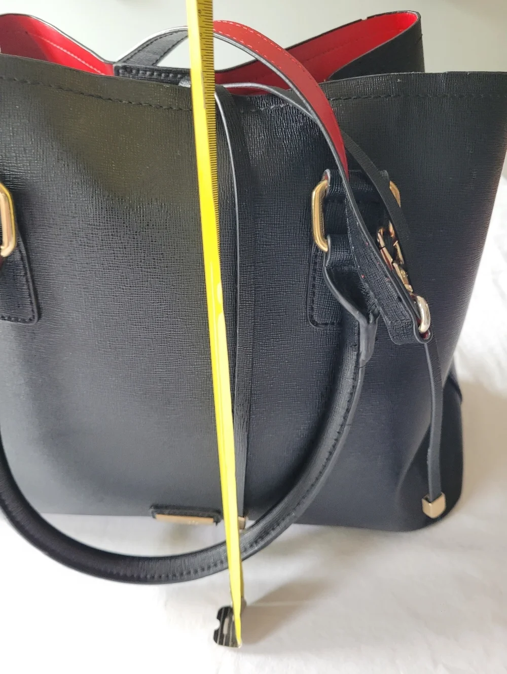 ALDO Classic Black Tote with Red Interior - Structured Women's Handbag
